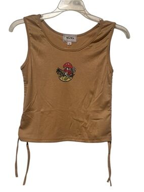 Mushroom Graphic Crop Style Tank Top- NWT Size Small